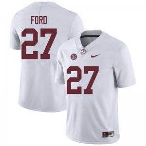 NCAA Men's Alabama Crimson Tide #27 Jerome Ford Stitched College 2018 Nike Authentic White Football Jersey CX17Y63RQ